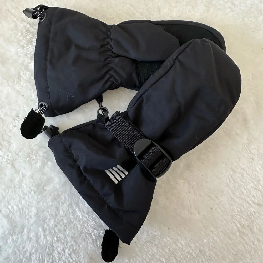 Lands End Kids Black Winter Mittens